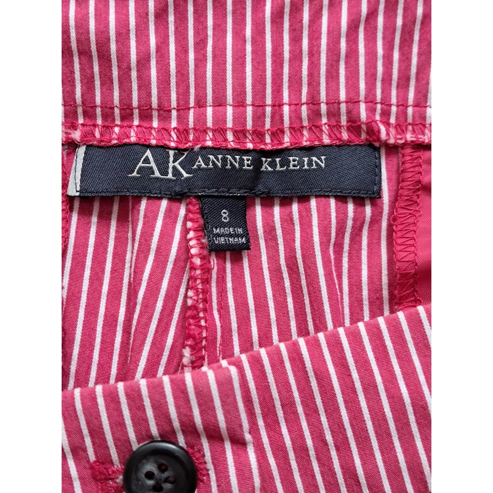 Anne Klein Pink White Pinstripe Stretch Shorts Womens Size 8 - Picture 3 of 9